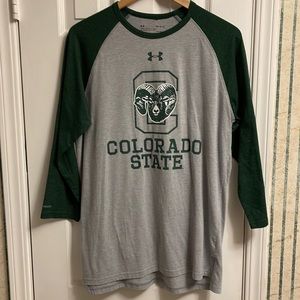 Colorado State University Under Armour Heatgear Baseball Shirt, Size M